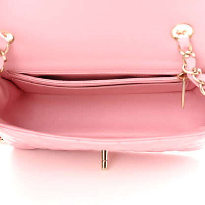 Chanel Lambskin Quilted Mini Rectangular Flap Pink 4 of 10