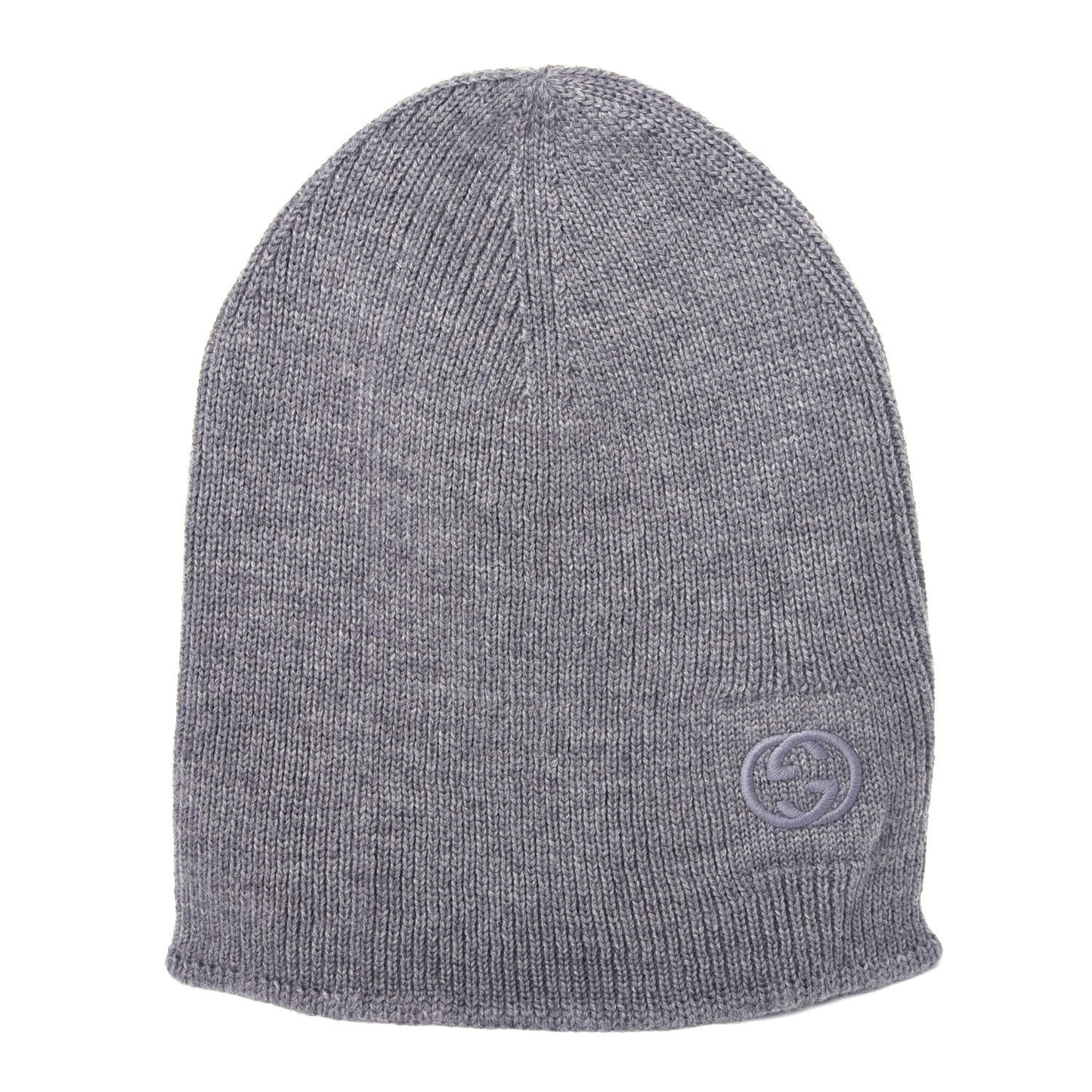 Wool Tricot Interlocking G Simple GG Beanie Hat M Graphite