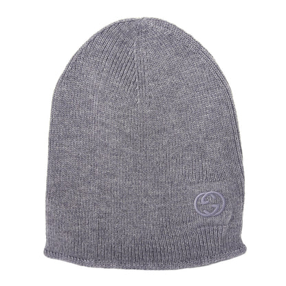Gucci Wool Tricot Interlocking G Simple GG Beanie Hat M Graphite 1 of 4