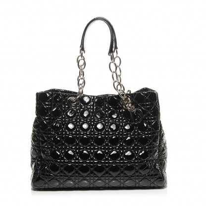 Christian Dior Patent Cannage Dior Soft Shopping Tote Black 1 of 7