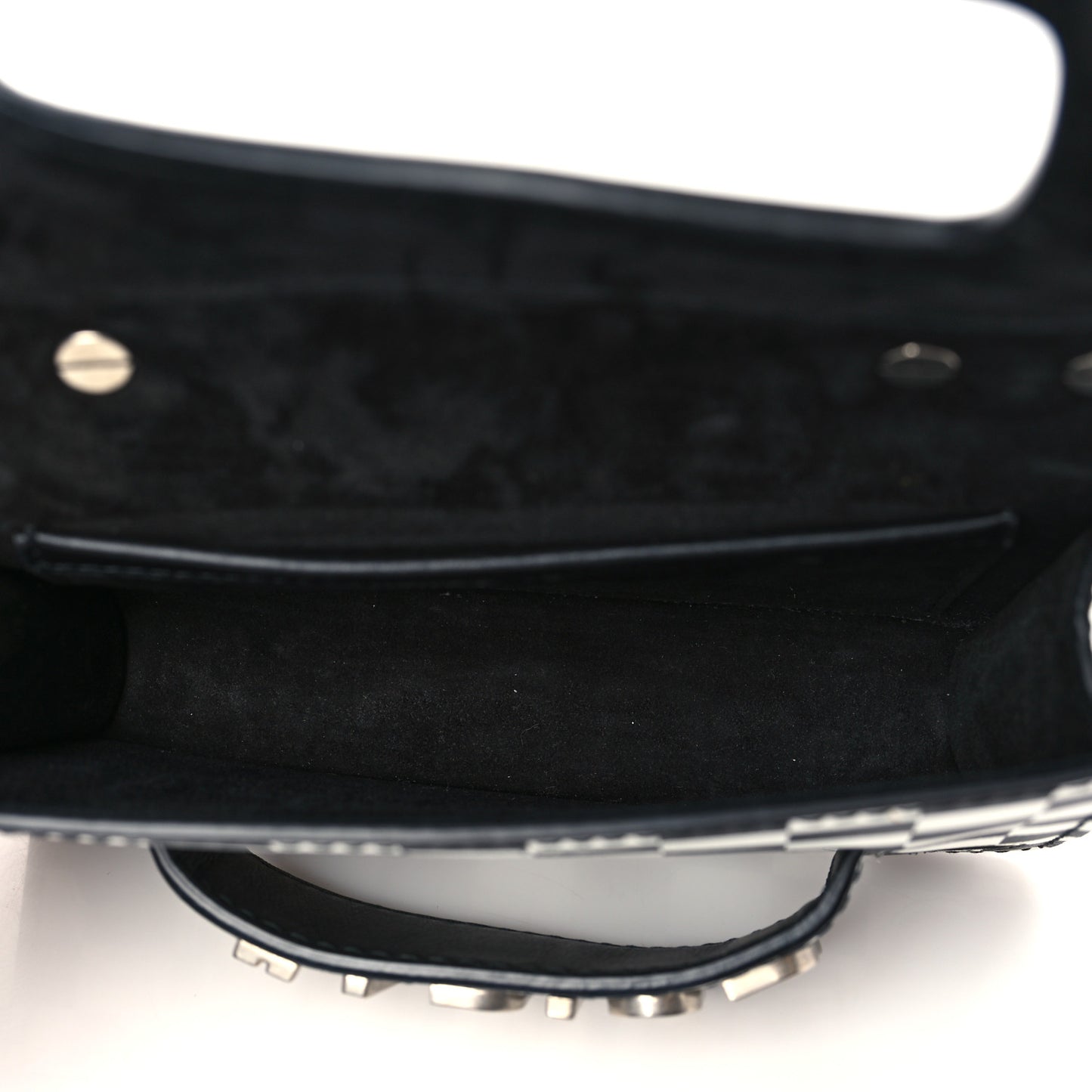 Calfskin Checkered Mini J'Adior Flap Bag Black White