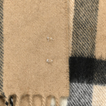 Burberry Cashmere Giant Check Fringe Scarf Archive Beige 6 of 6