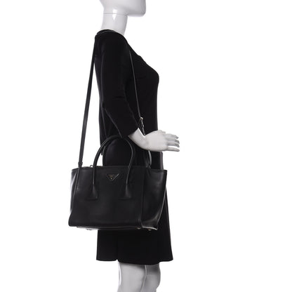 Prada City Calf Twin Pocket Tote Black 2 of 11
