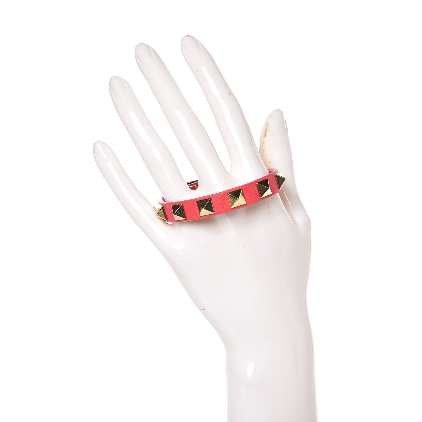 Vitello Rockstud Bracelet Fuchsia