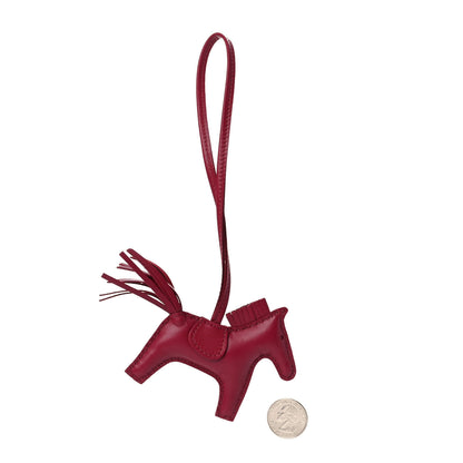 Hermes Milo Lambskin Grigri Rodeo Horse Bag Charm PM Rubis 2 of 4