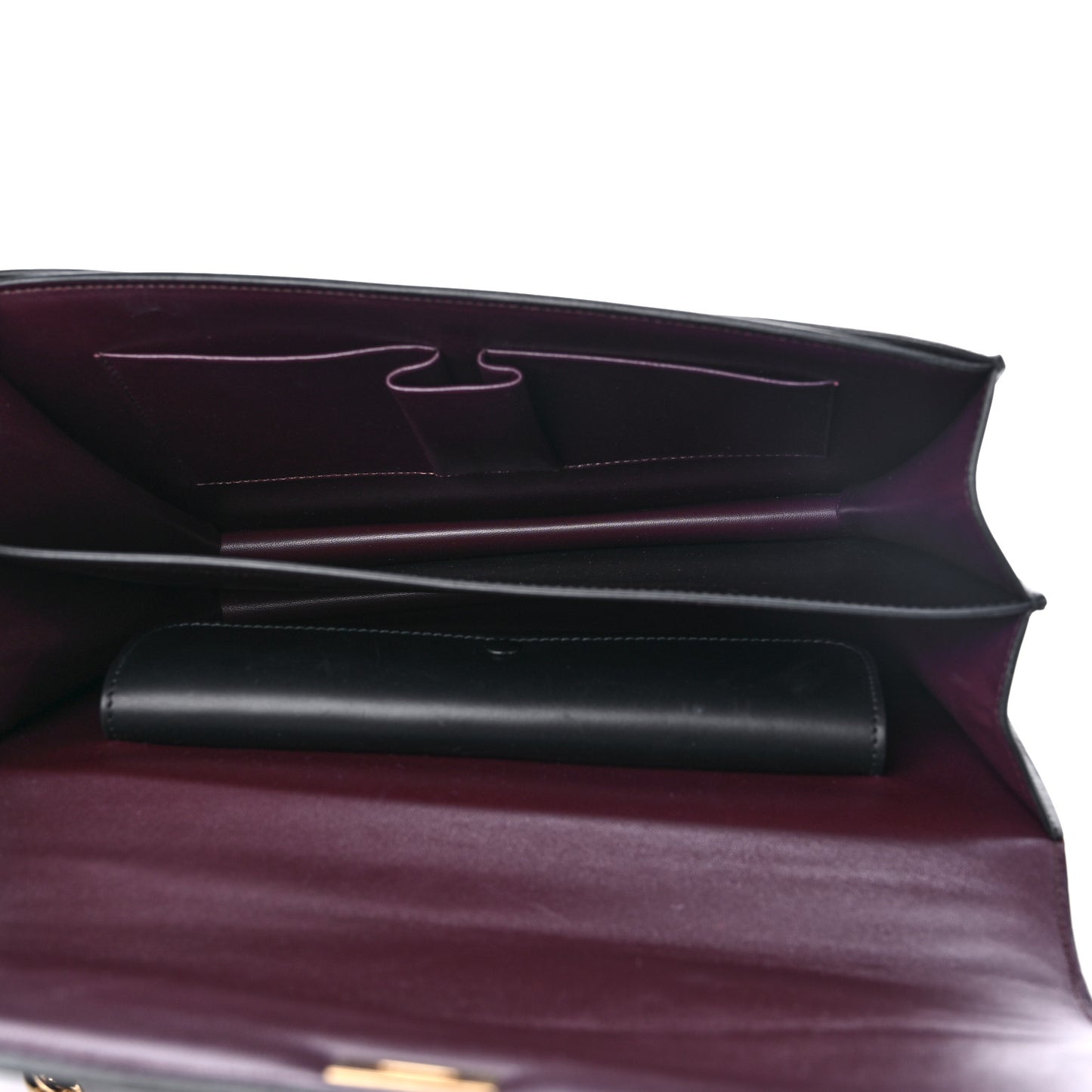 Smooth Calfskin Large Case Chain Flap Black