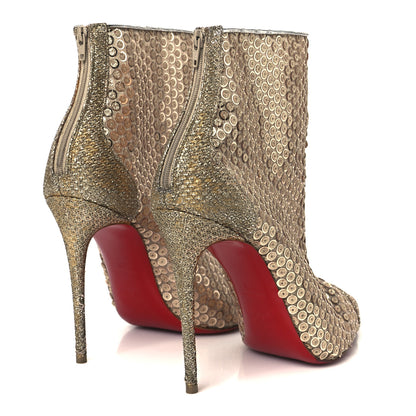 Christian Louboutin Glitter Diams Paillettes Gipsybootie 100 Ankle Boots 39 Nude 5 of 9