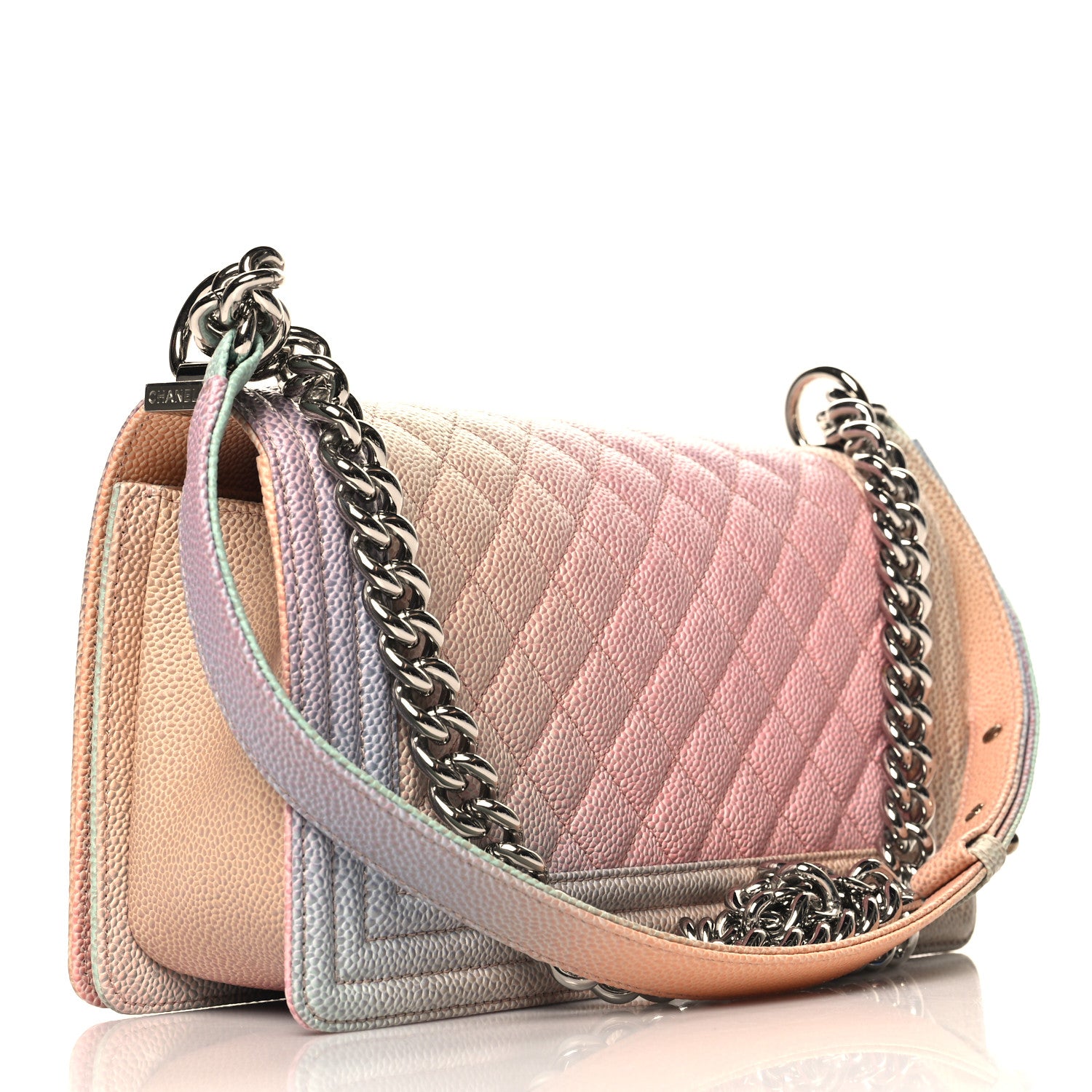 Chanel Caviar Quilted Medium Cuba Rainbow Boy Flap Multicolor 3 of 11