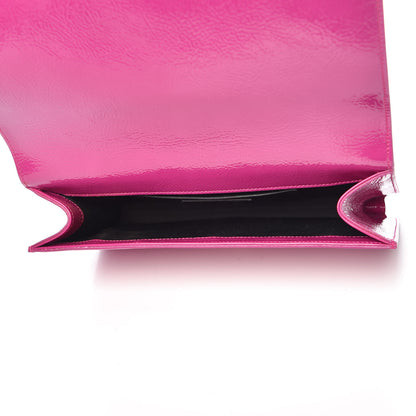 Saint Laurent Textured Patent Classic Monogram Kate Clutch Electric Pink 5 of 9