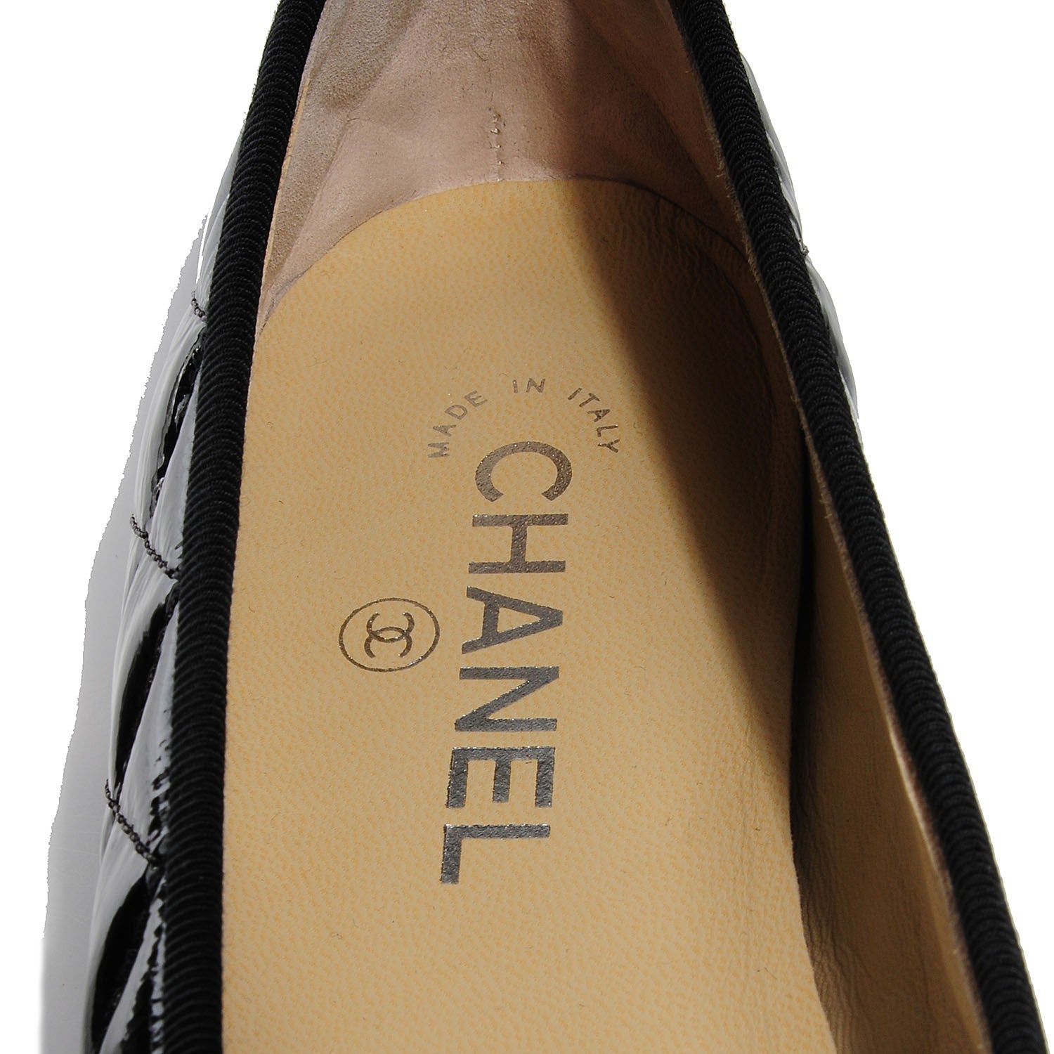 Chanel Patent Quilted Cap Toe Ballerina Flats 39 Black 7 of 8