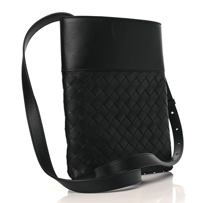 Bottega Veneta Nappa Intrecciato VN Crossbody Messenger Bag Black 2 of 9