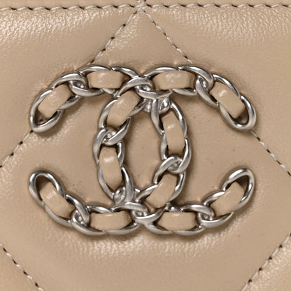 Chanel Goatskin Quilted 19 Card Holder Beige 7 of 8