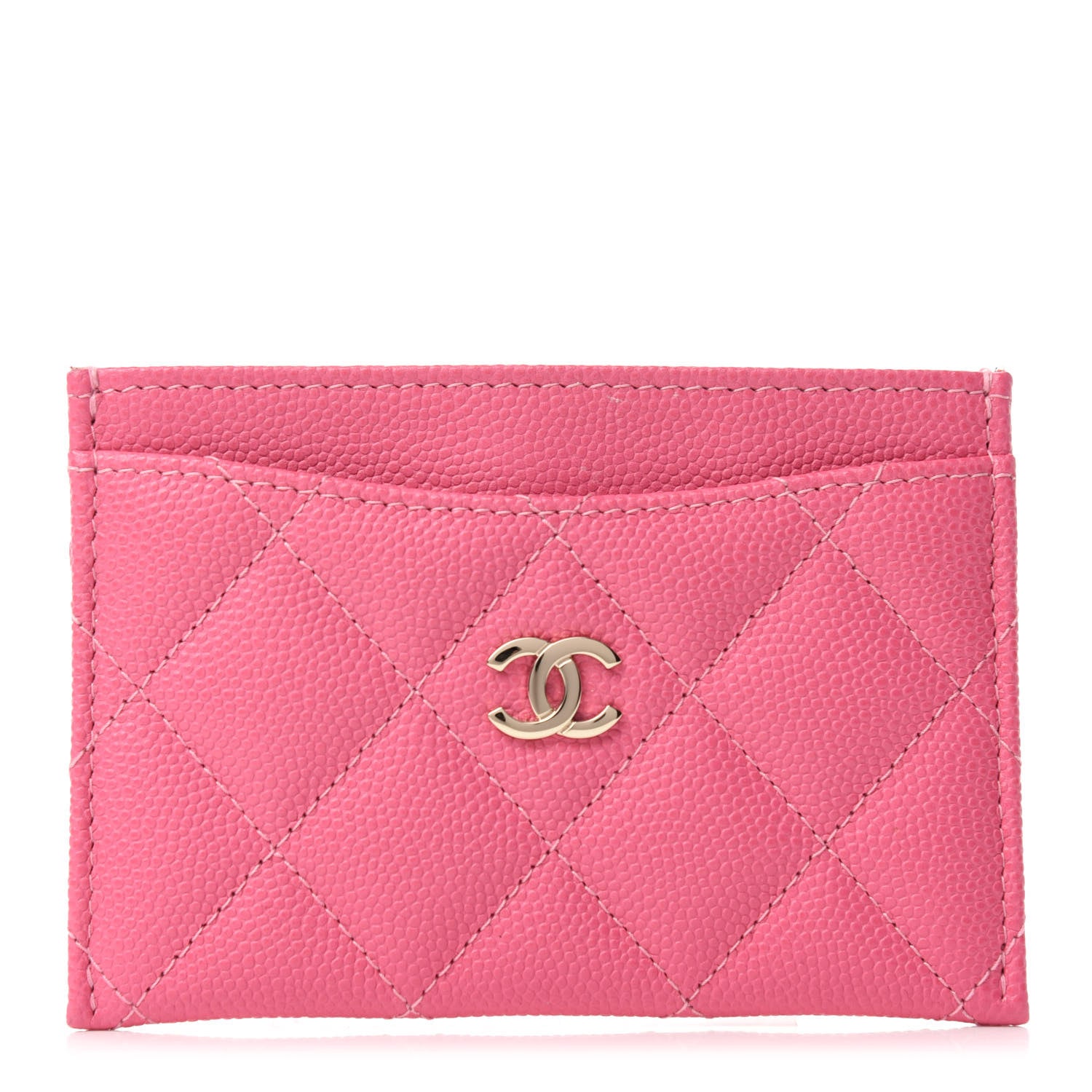 Chanel Caviar Quilted Card Holder Pink 1 of 8