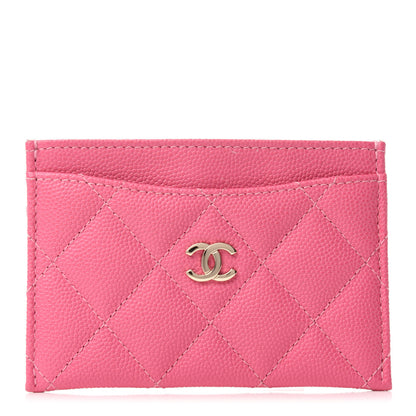 Chanel Caviar Quilted Card Holder Pink 1 of 8