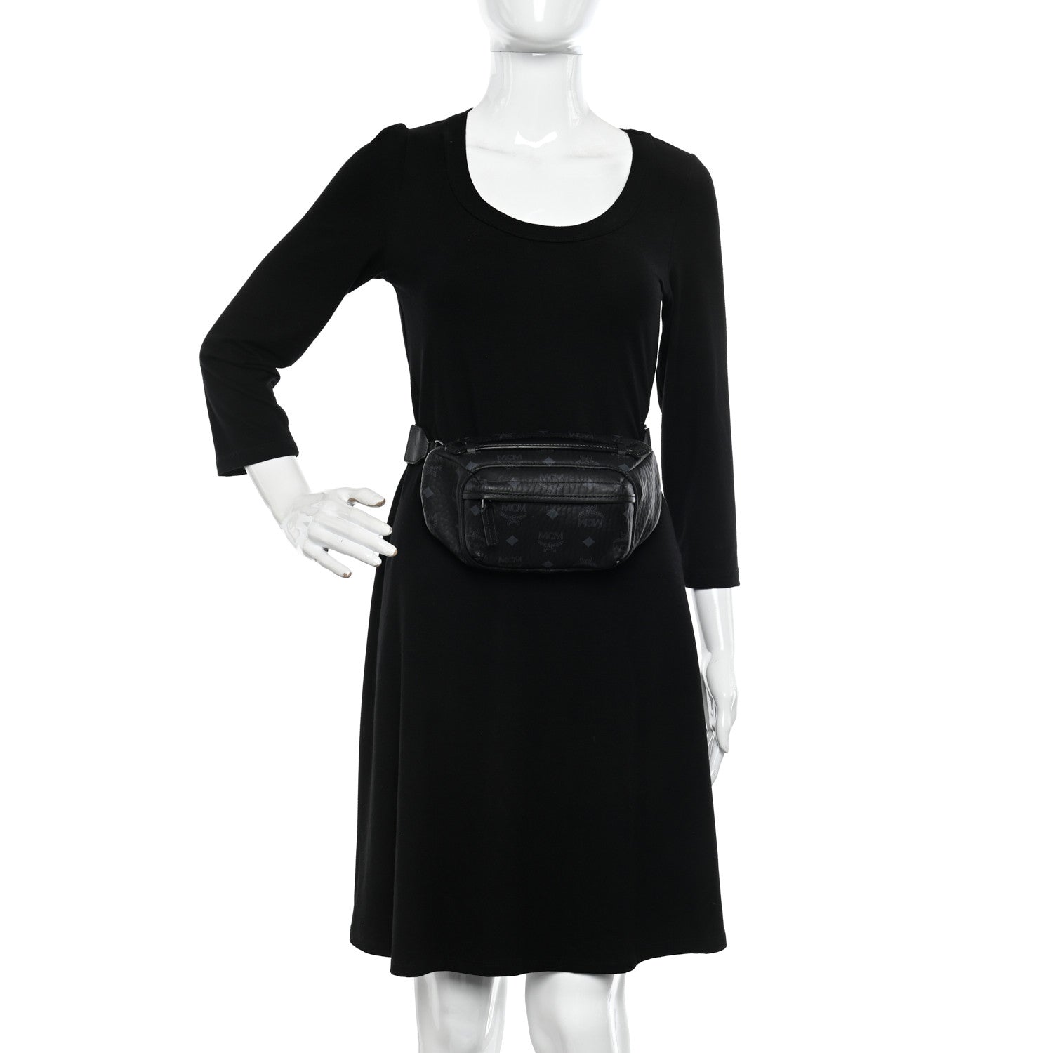 MCM Visetos Small Belt Bag Black 2 of 9