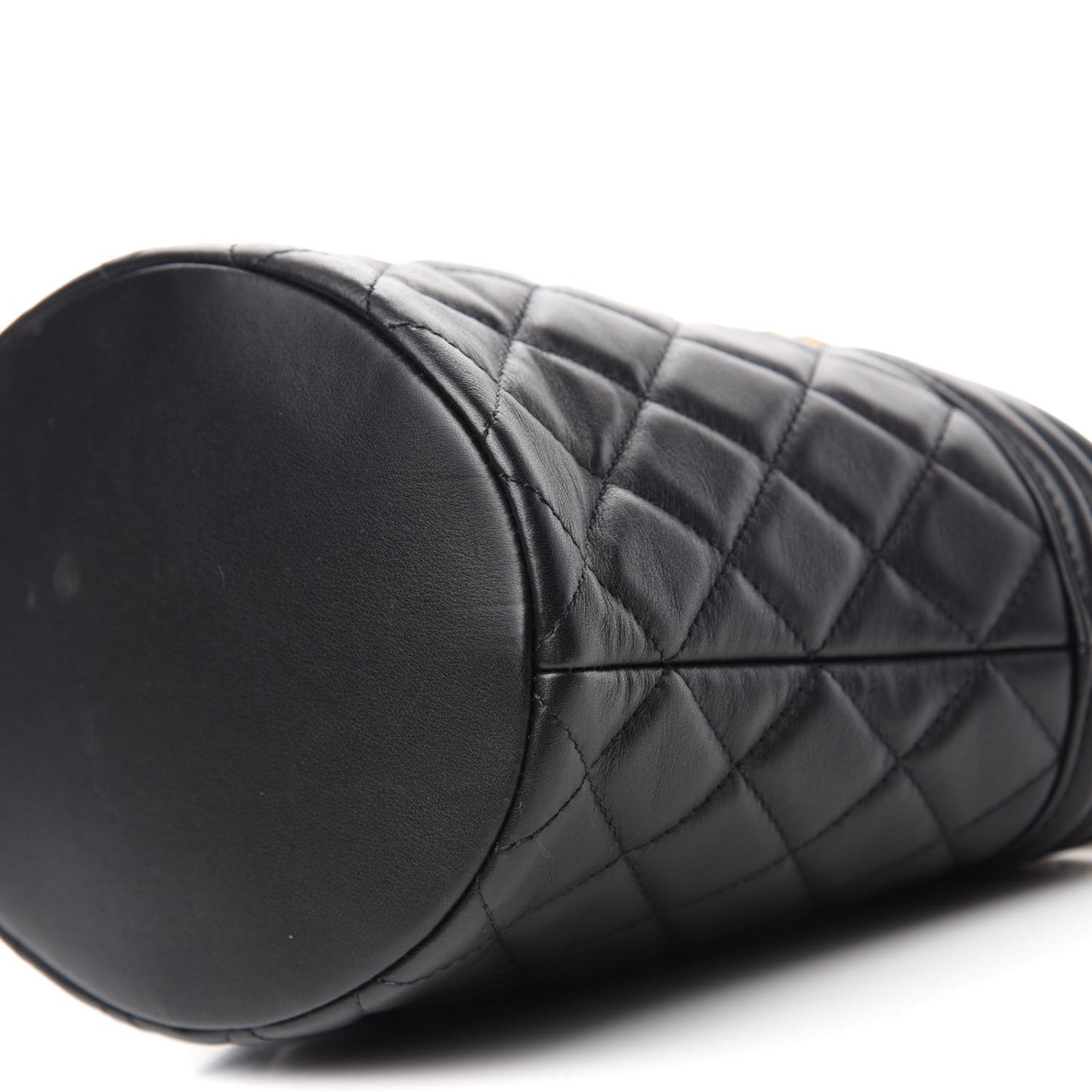 Calfskin Quilted Boy Bucket Bag Black
