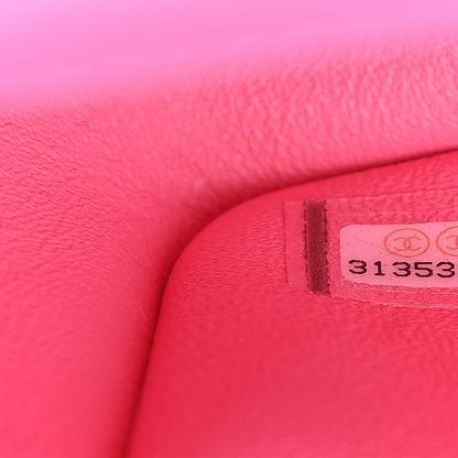 Chanel Lambskin Quilted Mini Rectangular Flap Neon Pink 9 of 10
