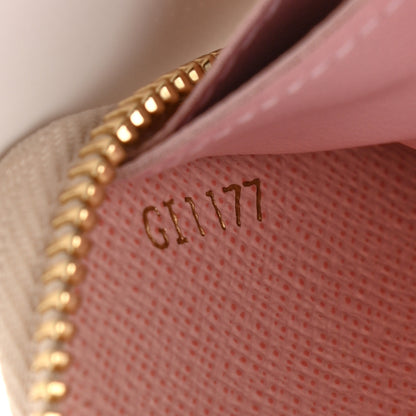 Louis Vuitton Damier Azur Clemence Wallet Rose Ballerine 7 of 9