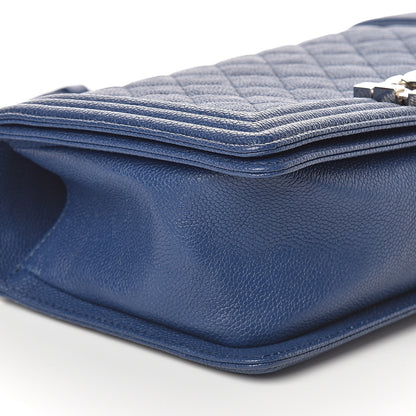 Chanel Caviar Quilted Medium Boy Flap Dark Blue 8 of 9