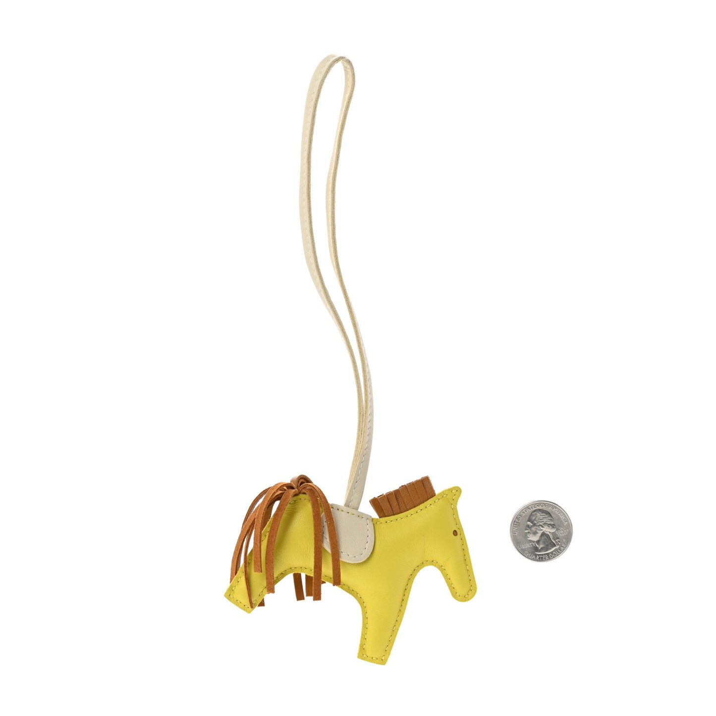 Milo Lambskin Grigri Rodeo Horse Bag Charm PM Lime Sesame Craie