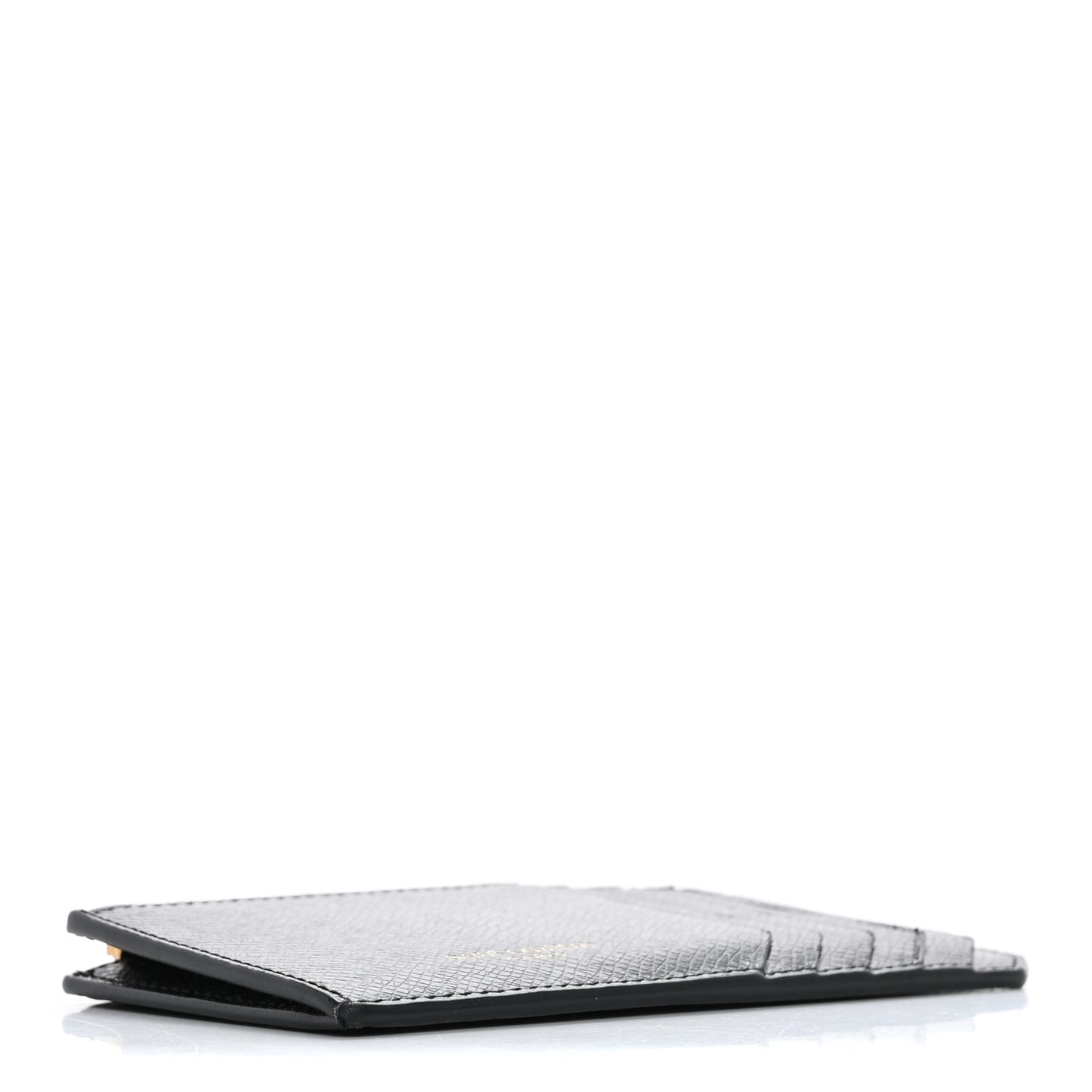 Calfskin 5 Fragments Zip Pouch Card Holder Black