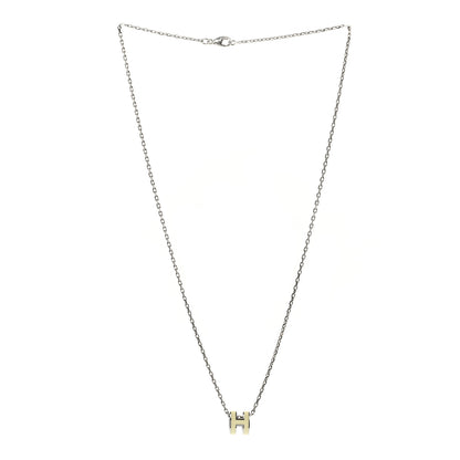 Hermes Palladium Mini Pop H Pendant Necklace Jaune Soufre Pale 3 of 6