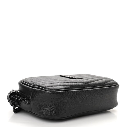 Saint Laurent Grain De Poudre Matelasse Monogram Mini Lou Camera Bag Black 4 of 11