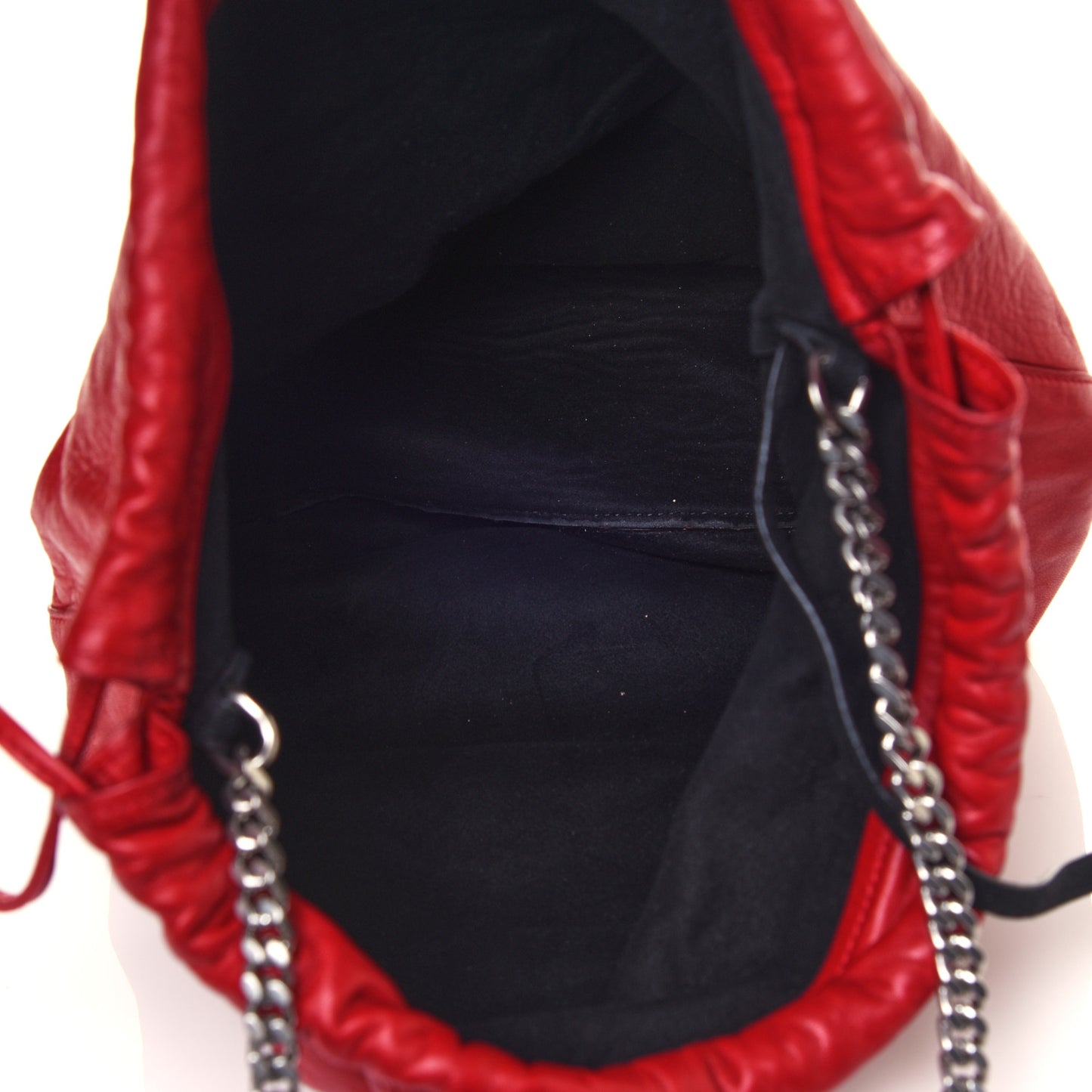 Lambskin Teddy Drawstring Bag Eros Red