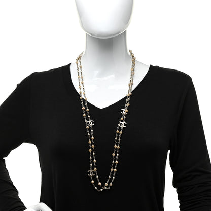 Chanel Pearl CC Multi Strand Long Necklace Gold 2 of 4