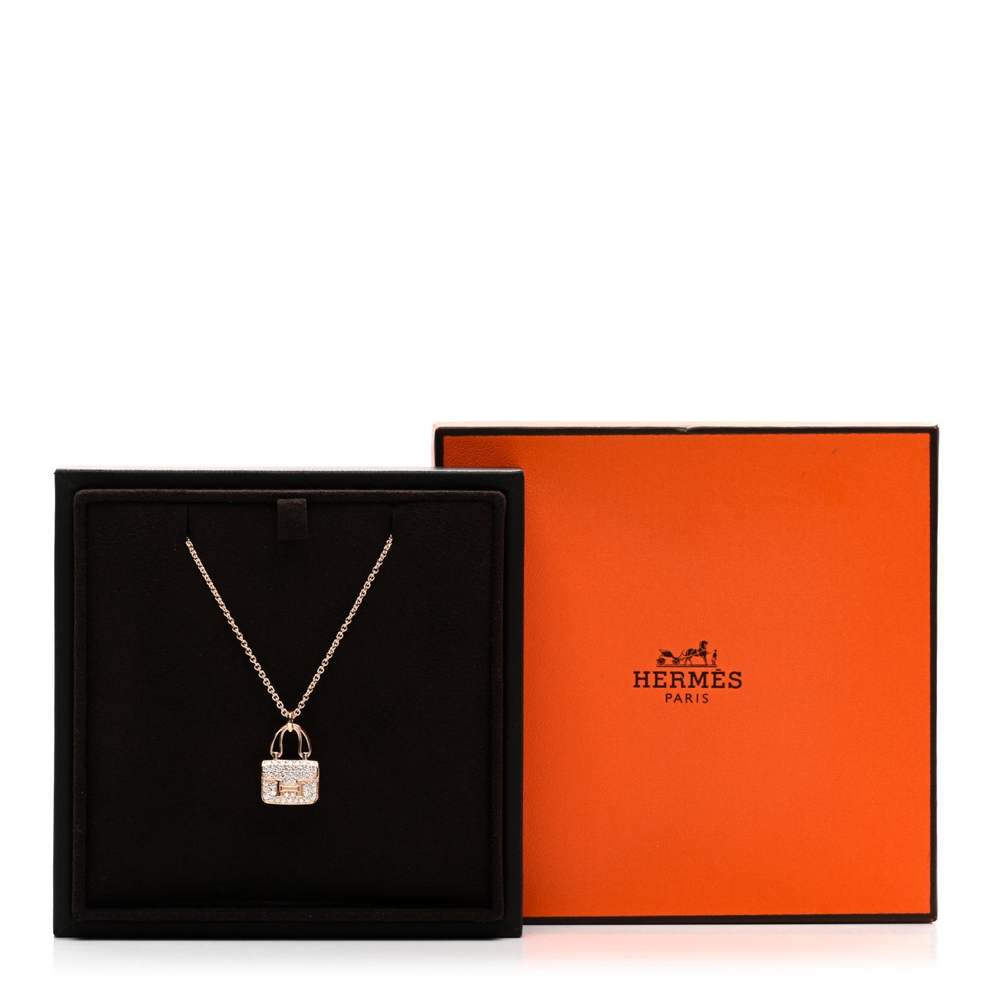 18K Rose Gold Diamond Constance Amulettes Pendant Necklace