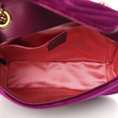 Gucci Velvet Matelasse Mini GG Marmont Shoulder Bag Fuchsia Violet Cyclamen 5 of 11