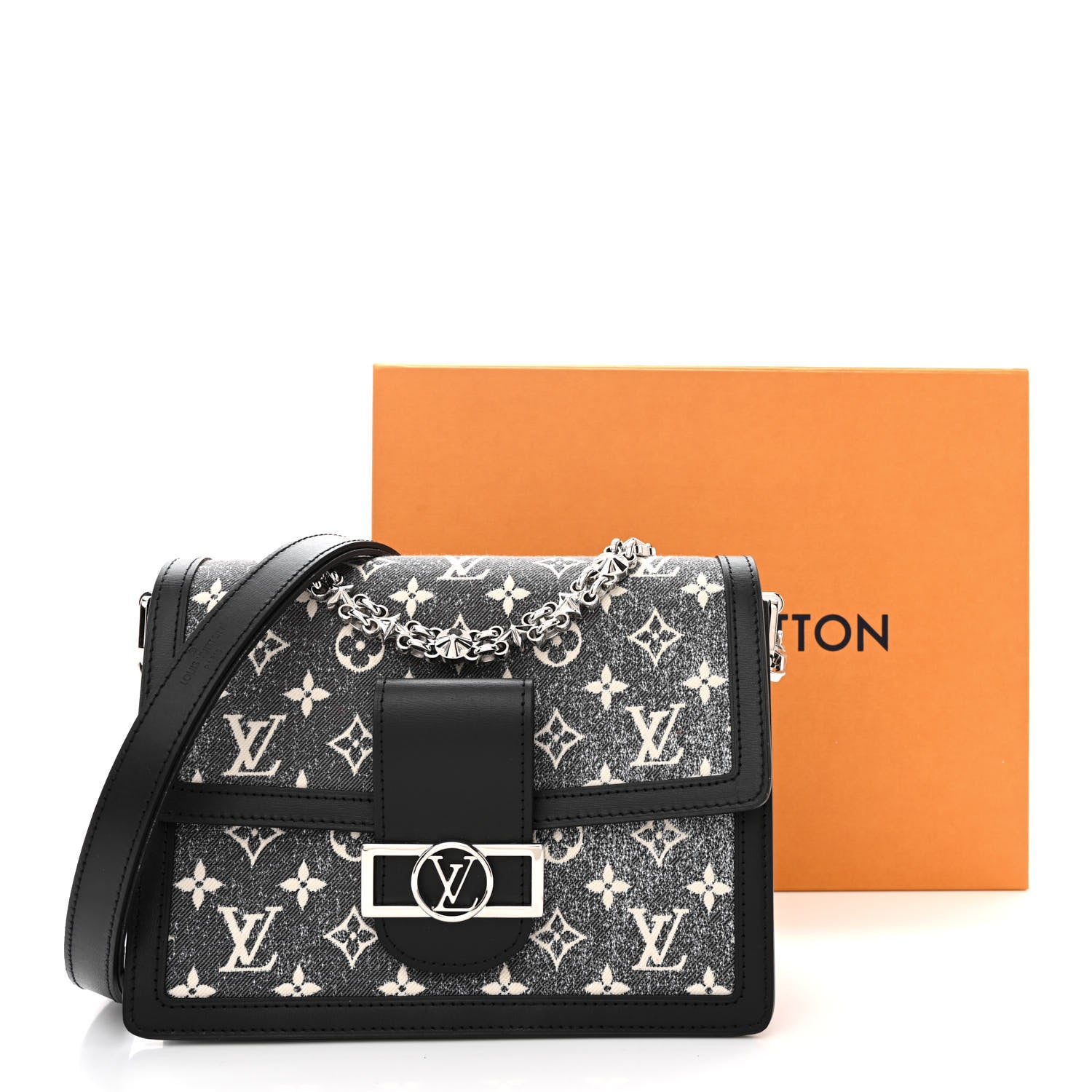 Louis Vuitton Denim Monogram Jacquard Dauphine MM Black 11 of 11