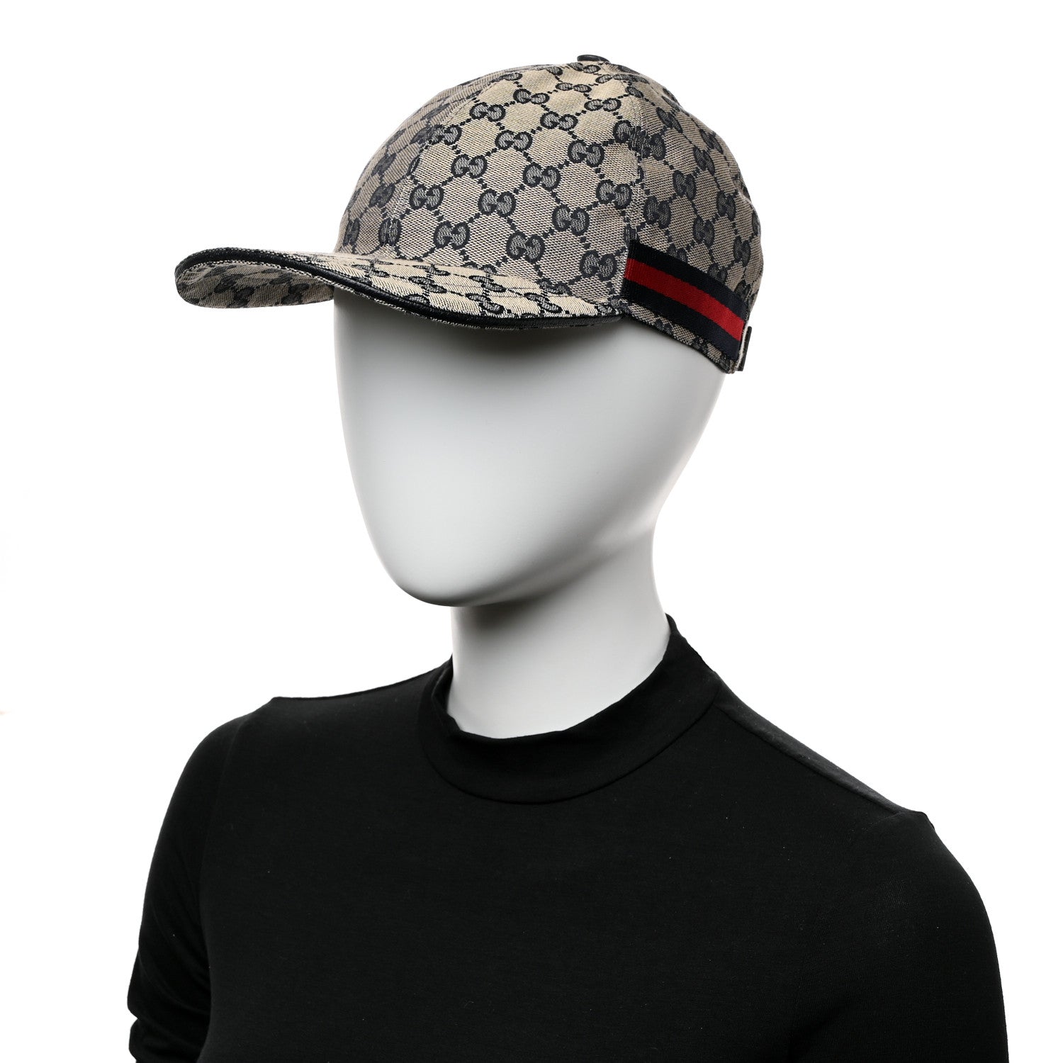 Gucci Monogram Web Baseball Hat XL Beige Blue 2 of 9