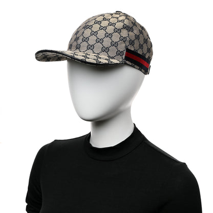 Gucci Monogram Web Baseball Hat XL Beige Blue 2 of 9