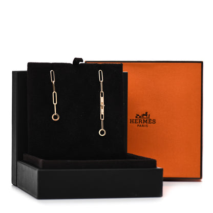 Hermes 18K Yellow Gold TPM Kelly Chaine Earrings 7 of 7