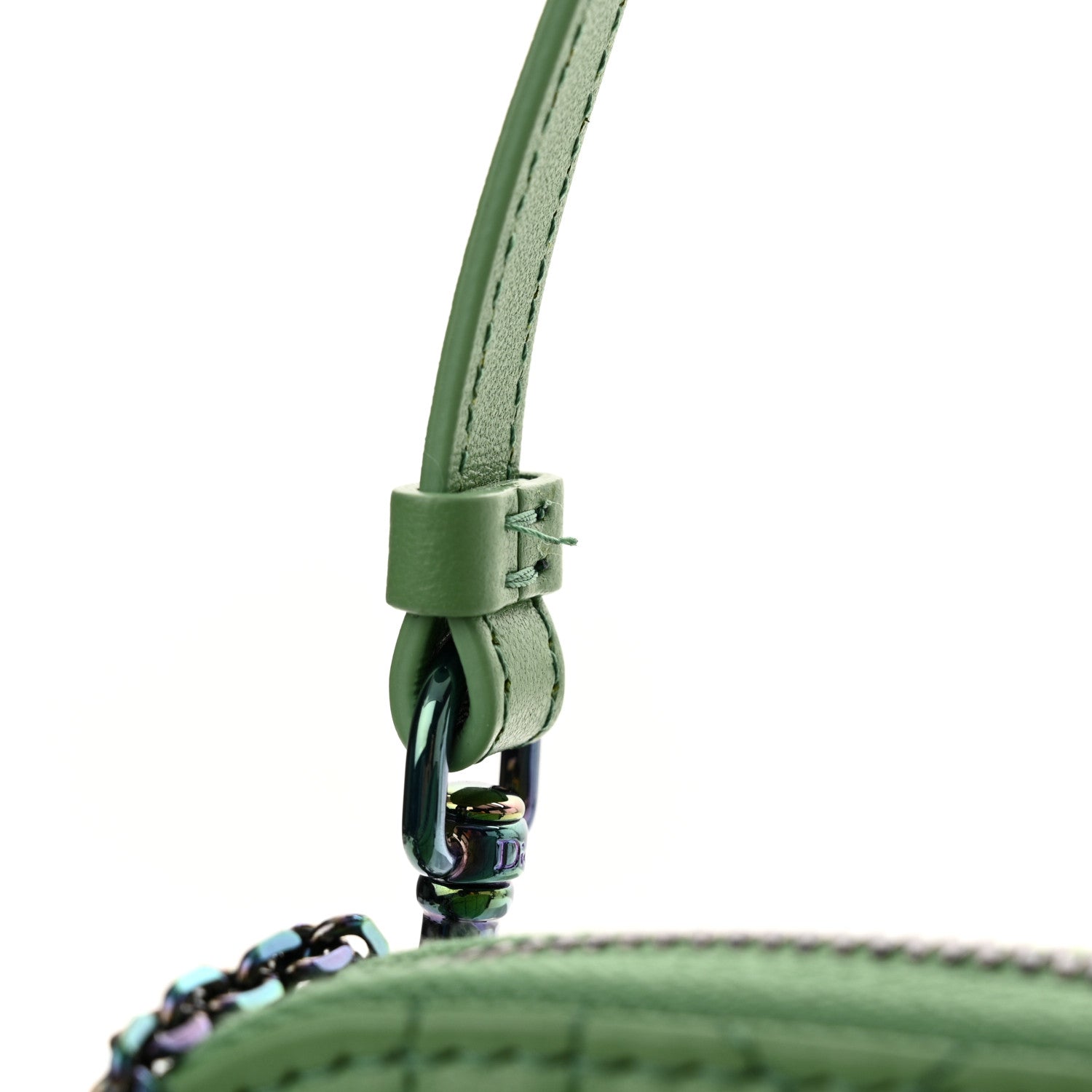 Christian Dior Lambskin Cannage Lady Dior Phone Holder Green 11 of 11
