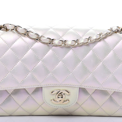 Chanel Iridescent Lambskin Quilted Medium Double Flap Ivory 11 of 11