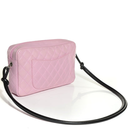 Chanel Calfskin Quilted Cambon Camera Bag Pink Black 3 of 7