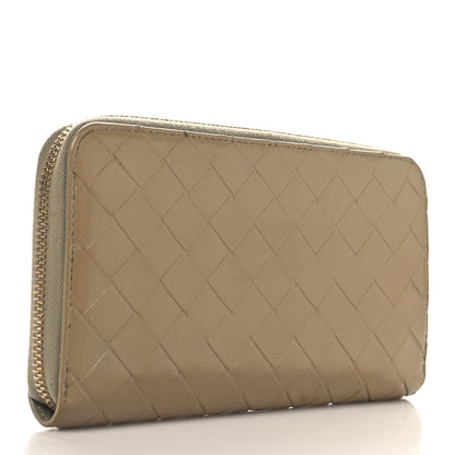 Bottega Veneta Nappa Intrecciato Zip Around Wallet Taupe 3 of 8