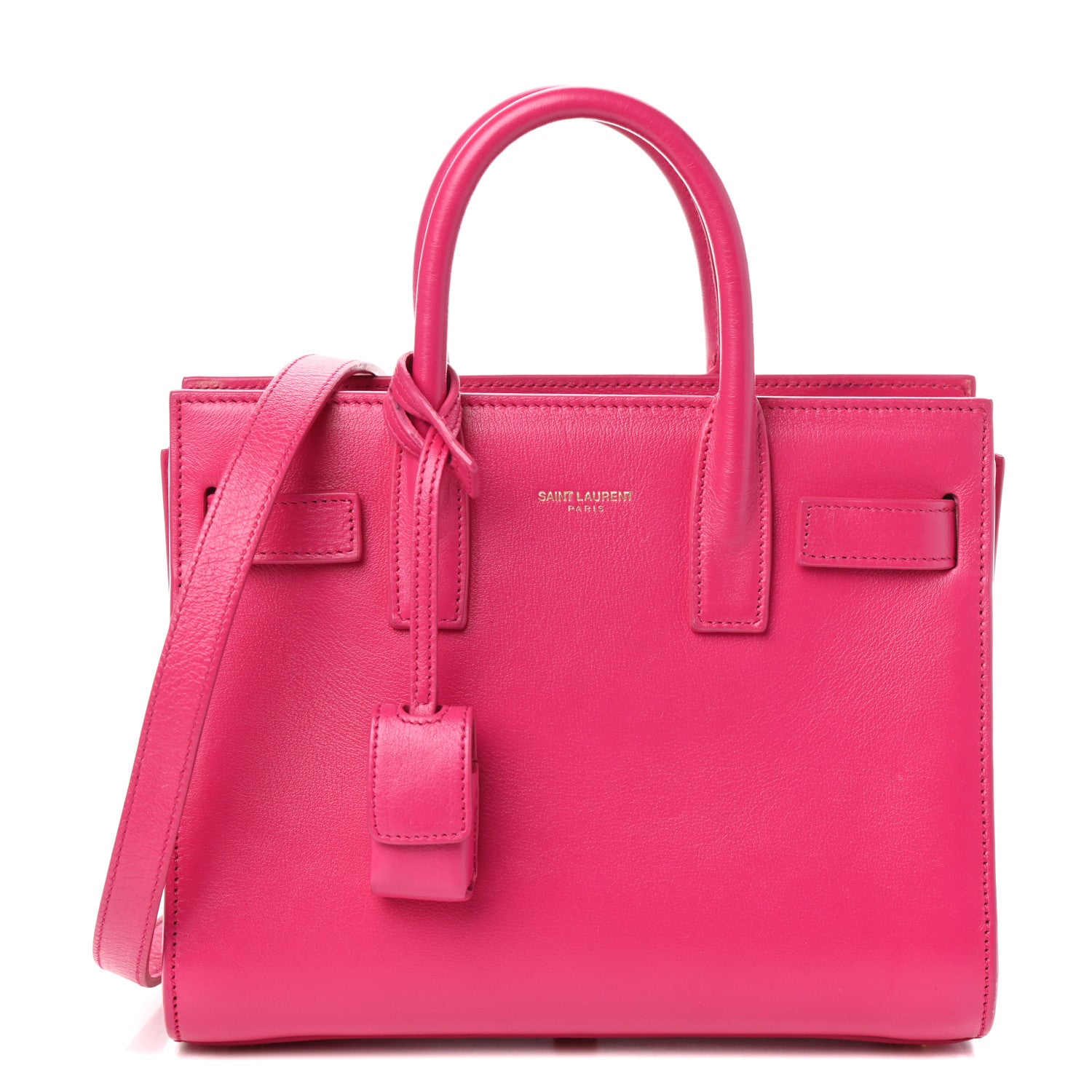 Saint Laurent Calfskin Nano Sac De Jour Lipstick Fuchsia 1 of 11