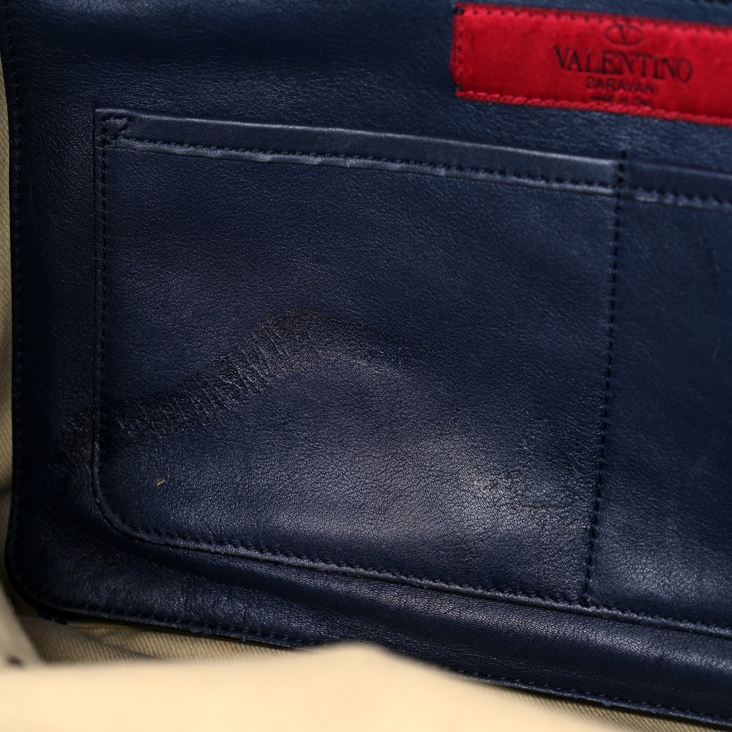 Vitello Medium Rockstud Tote Marine