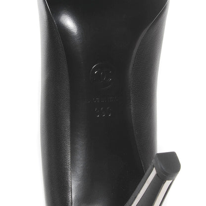 Chanel Lambskin Cap Toe CC Pumps 39 Black 6 of 8