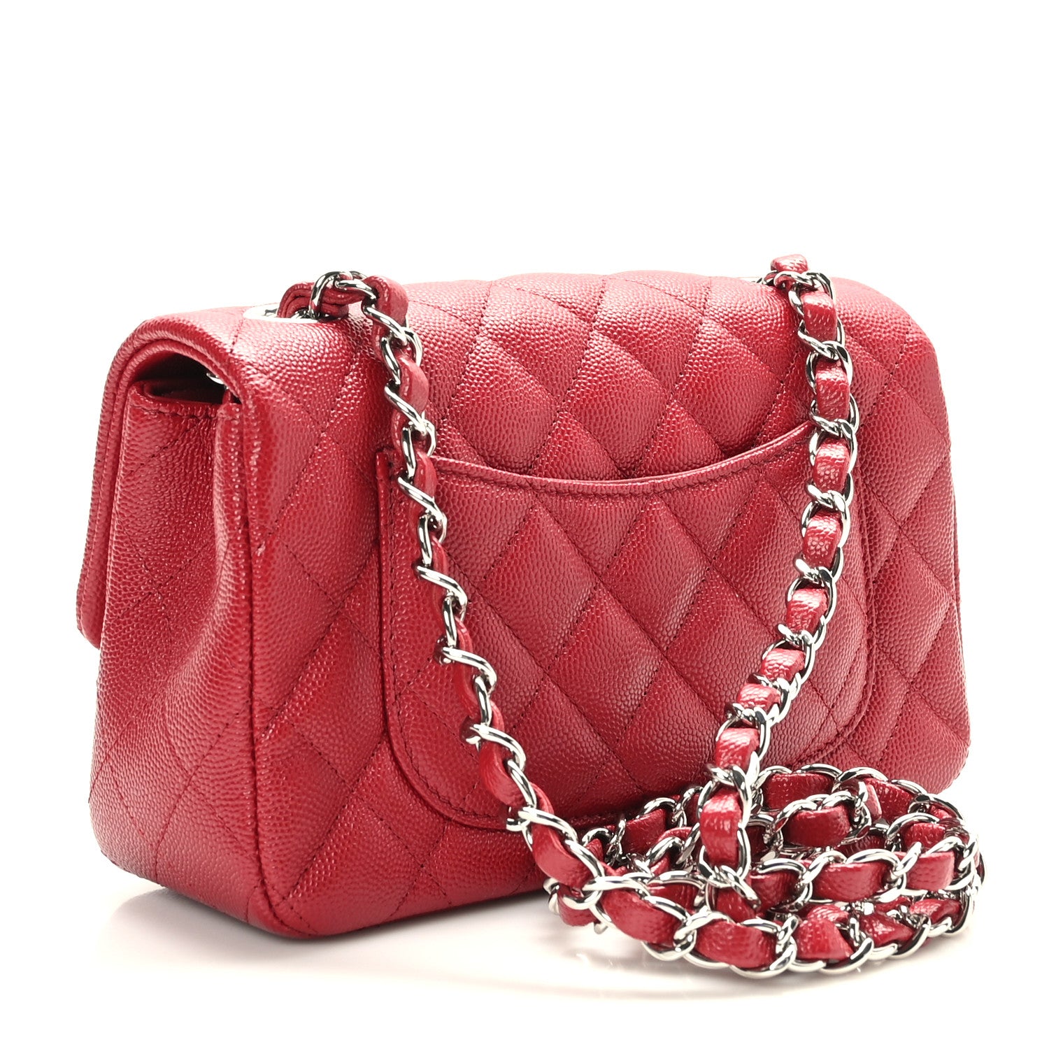 Chanel Caviar Quilted Mini Rectangular Flap Red 3 of 10
