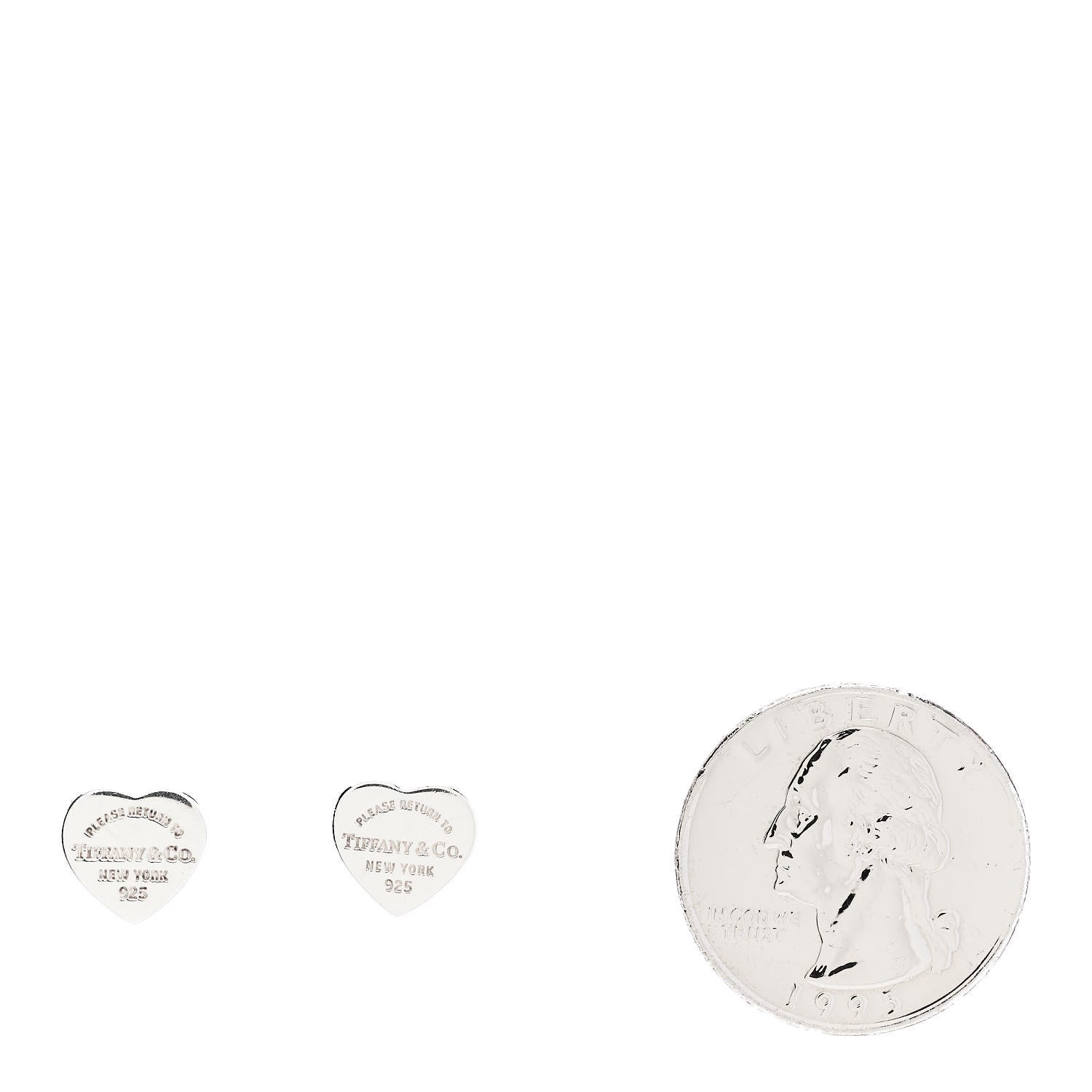 Tiffany Sterling Silver Mini Return To Tiffany Heart Tag Earrings 2 of 4