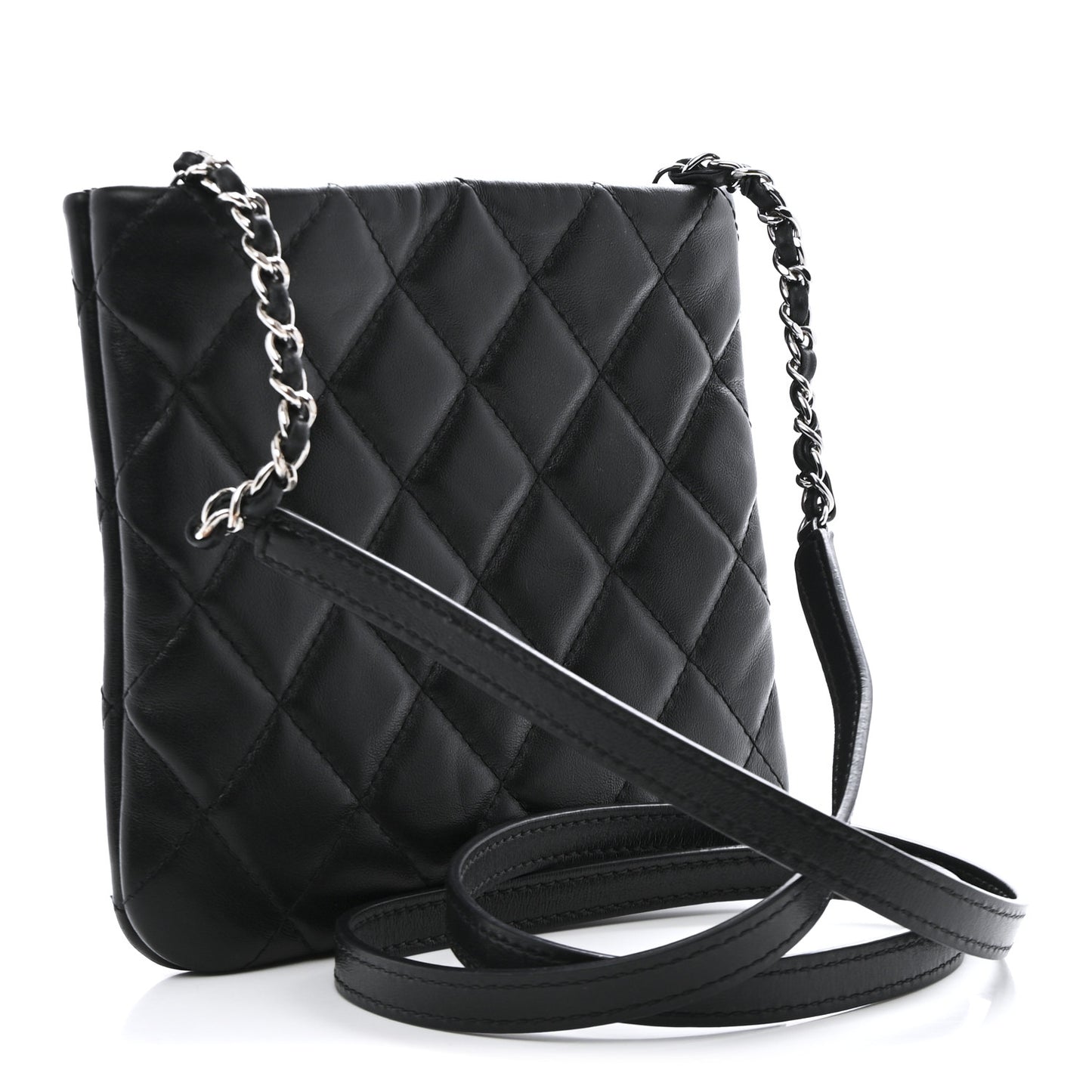 Lambskin Quilted Crossbody Bag Black
