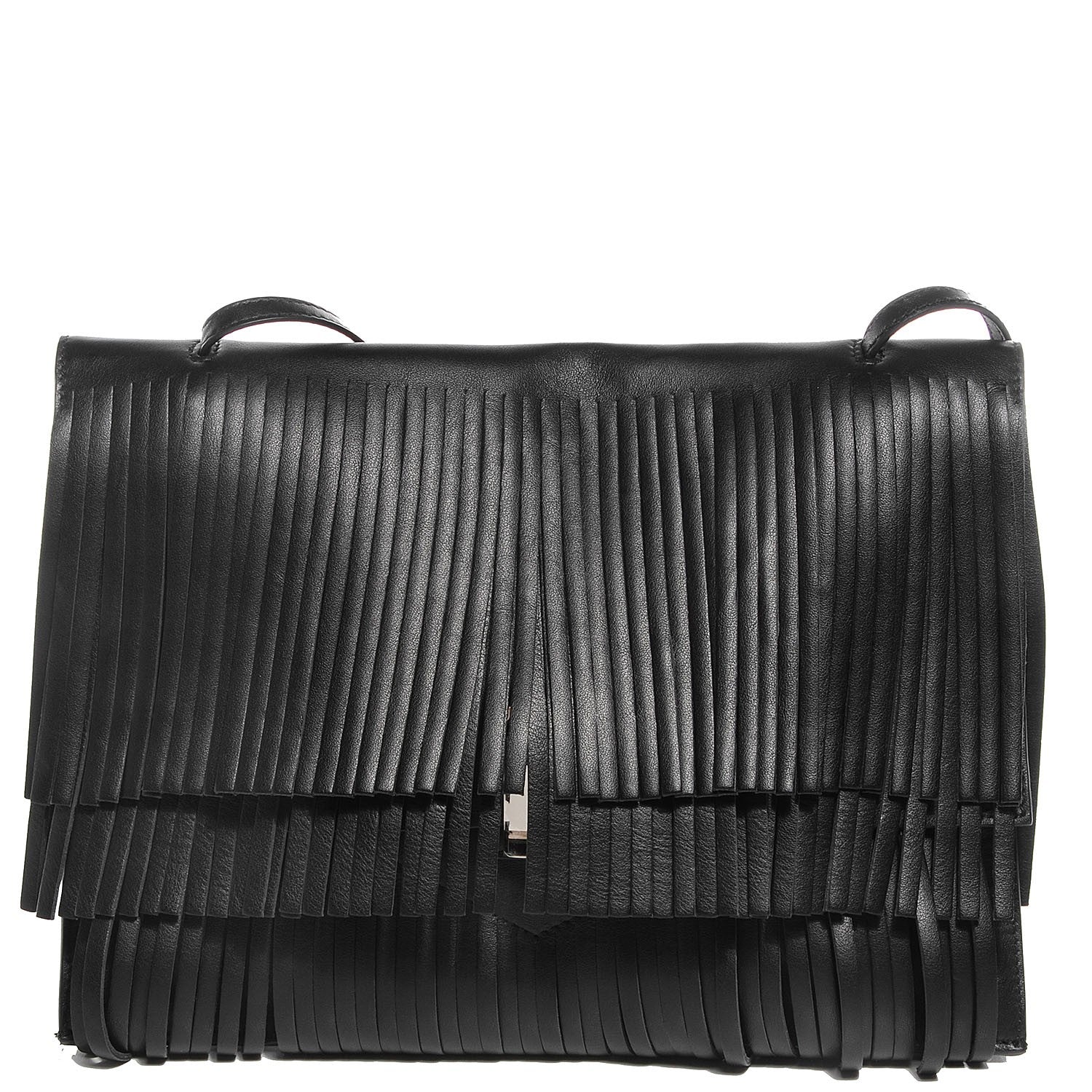 Proenza Schouler Calfskin Large Fringe Lunch Bag Black 1 of 11