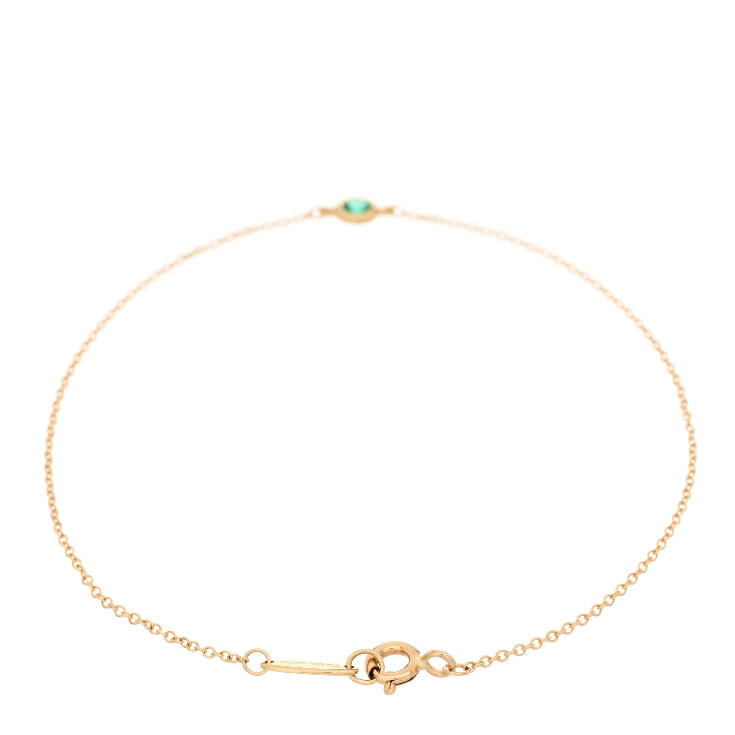Tiffany 18K Yellow Gold Emerald Elsa Peretti Color By The Yard Bracelet 2 of 4