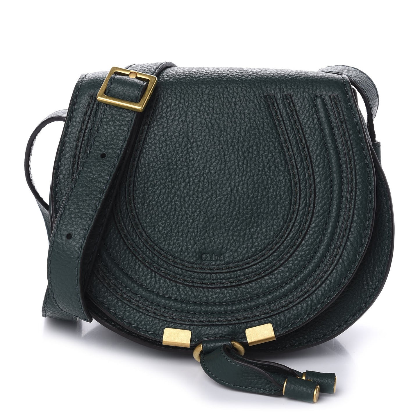 Calfskin Mini Marcie Round Crossbody Bag Rainforest