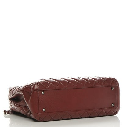 Chanel Caviar Quilted City Shopping Tote Dark Red 12 of 18