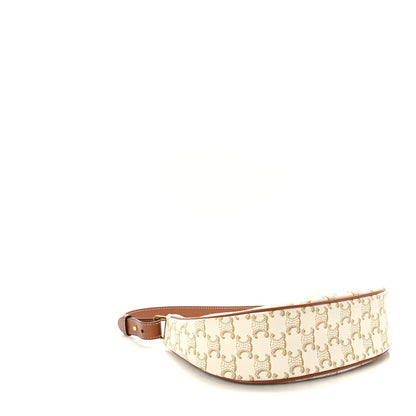 Celine Canvas Calfskin Ava Triomphe Shoulder Bag White 4 of 8